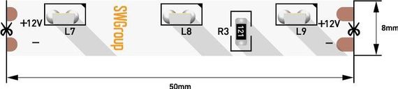 Светодиодная лента SWG 4,8W/m 60LED/m 315SMD теплый белый 5M 002201