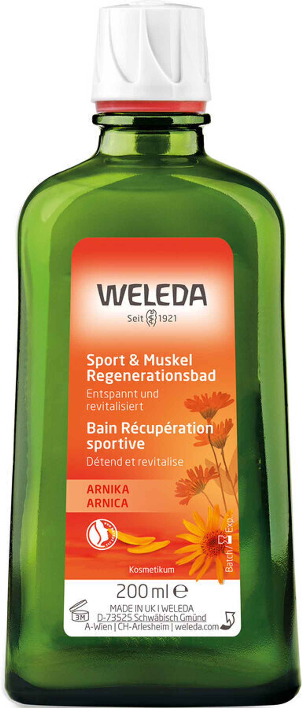 Восстанавливающее молочко для ванн с арникой для спортсменов Weleda, 200 мл