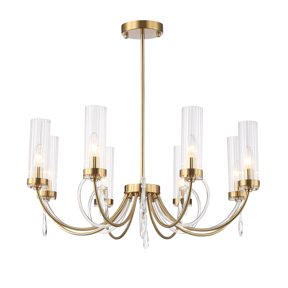 SL1400.303.08 Люстра подвесная ST-Luce Латунь/Латунь, Прозрачный E14 8*40W ИЛЛЮМИА