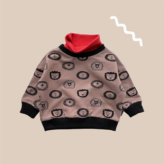 Свитшот Lion Boy (мокко + львы) с воротом «томат»