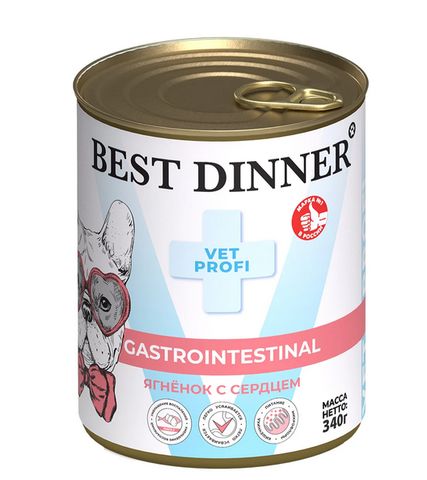 Best Dinner Gastro Intestinal консервы для собак (ягненок с сердцем) 340 гр