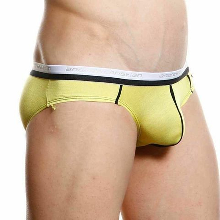 Мужские трусы слипы желтые Andrew Christian V Slim Holiday Brief Yellow