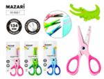 Ножницы детские 134мм. "Crocodile" лезвия- нерж.сталь, пластиковые ручки, ассорти 2 цвета, блистер.