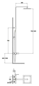 Душевая стойка BelBagno Arlie ARL-DOCM-CRM