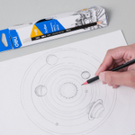 Карандаш DELI "Scribe", НВ, трехгранный корпус, дерево, с ластиком, черный