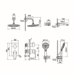 Душевая система 35к IDDIS RAYBL03i68 "Ray" лейка "Тропический душ", встраиваемая,  ЧЕРНЫЙ матовый