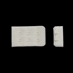 Застежка с крючками бело-молочная 2 ряда, 33*55 мм