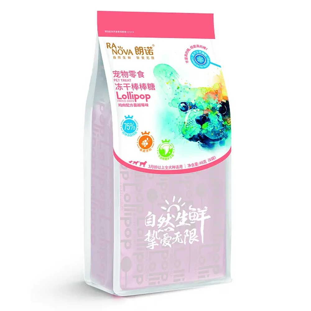 Лакомство Ranova для собак CN сублимированное на палочке с клюквой, 8 г х 6 шт