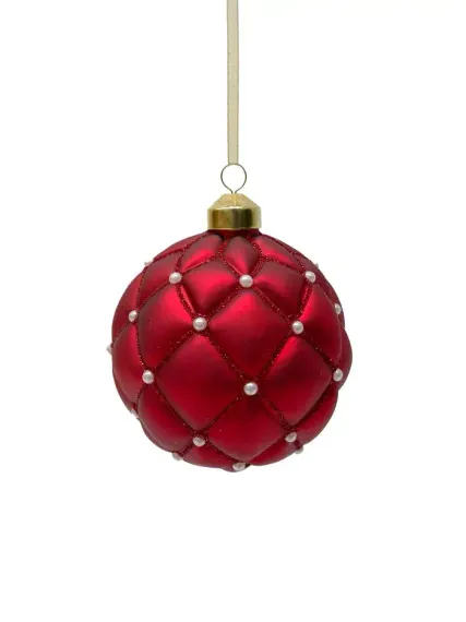 Набор винтажных стеклянных шаров Старинный вальс 100 мм., алый, 6 шт., Christmas DeLuxe (13026)