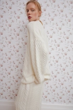 Костюм с брюками, молочный