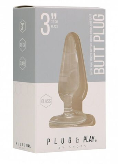 Прозрачная анальная пробка Butt Plug Basic 3 Inch - 7,6 см. (Цвет: прозрачный)