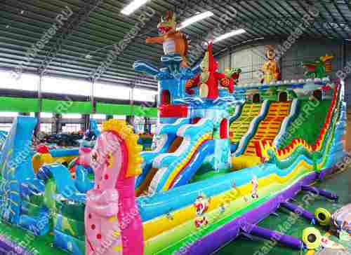 Коммерческий надувной батут "Затерянный остров 2" 20*10*7 м