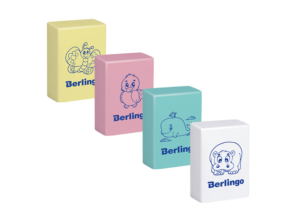 Ластик Berlingo "Animals", прямоугольный, термопластичная резина, 28*18*10мм