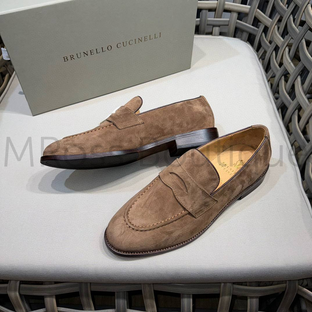 Мужские лоферы Brunello Cucinelli коричневого цвета