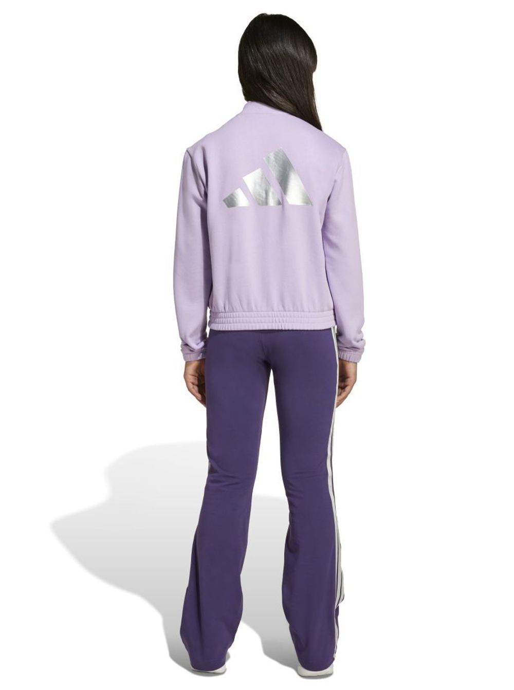 Детский теннисный костюм Adidas Girls Glam - powdered plum/silver metallic