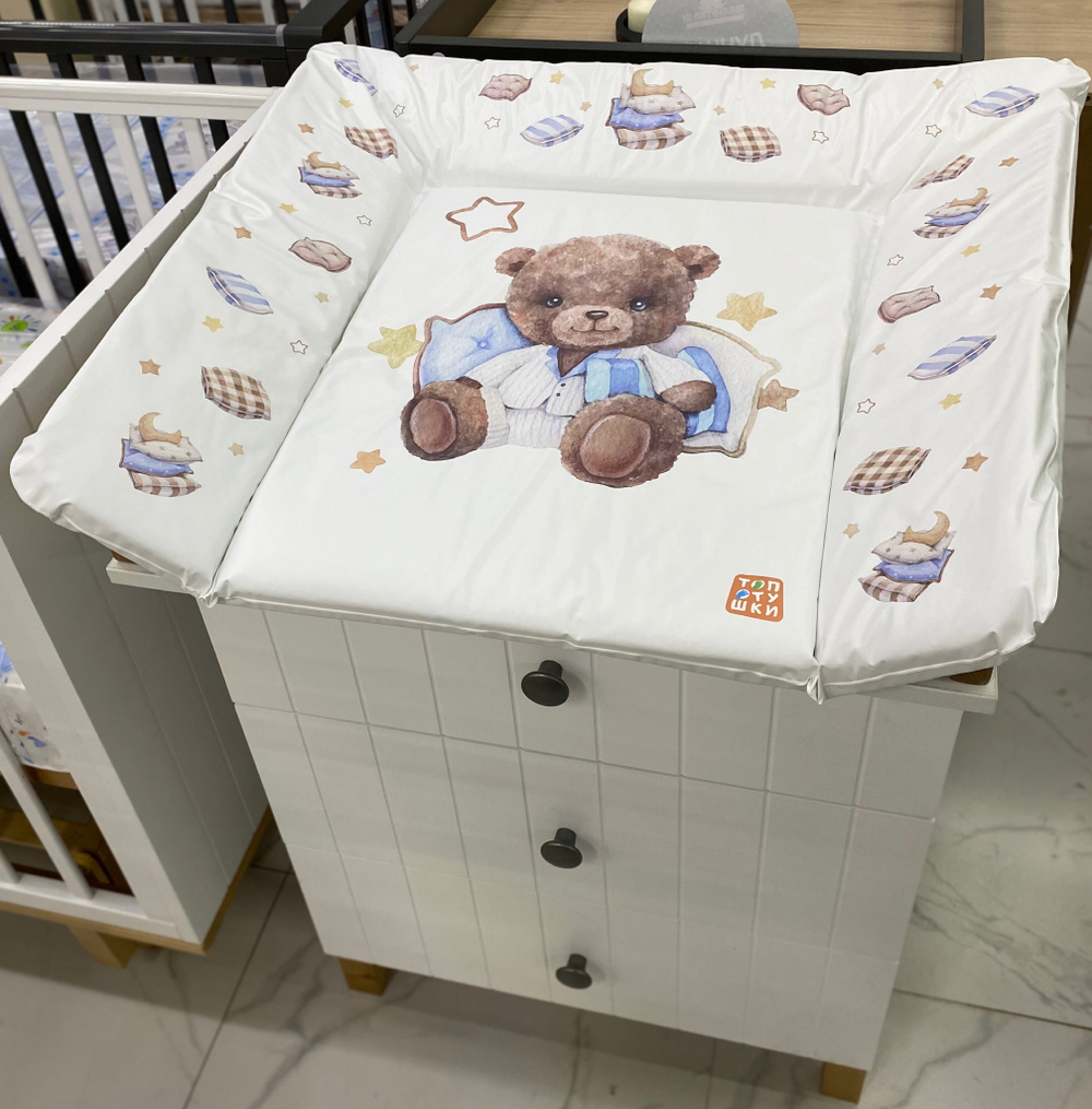 Пеленальный матрасик №2 Топотушки "Пижамная вечеринка" (80х71 см.)