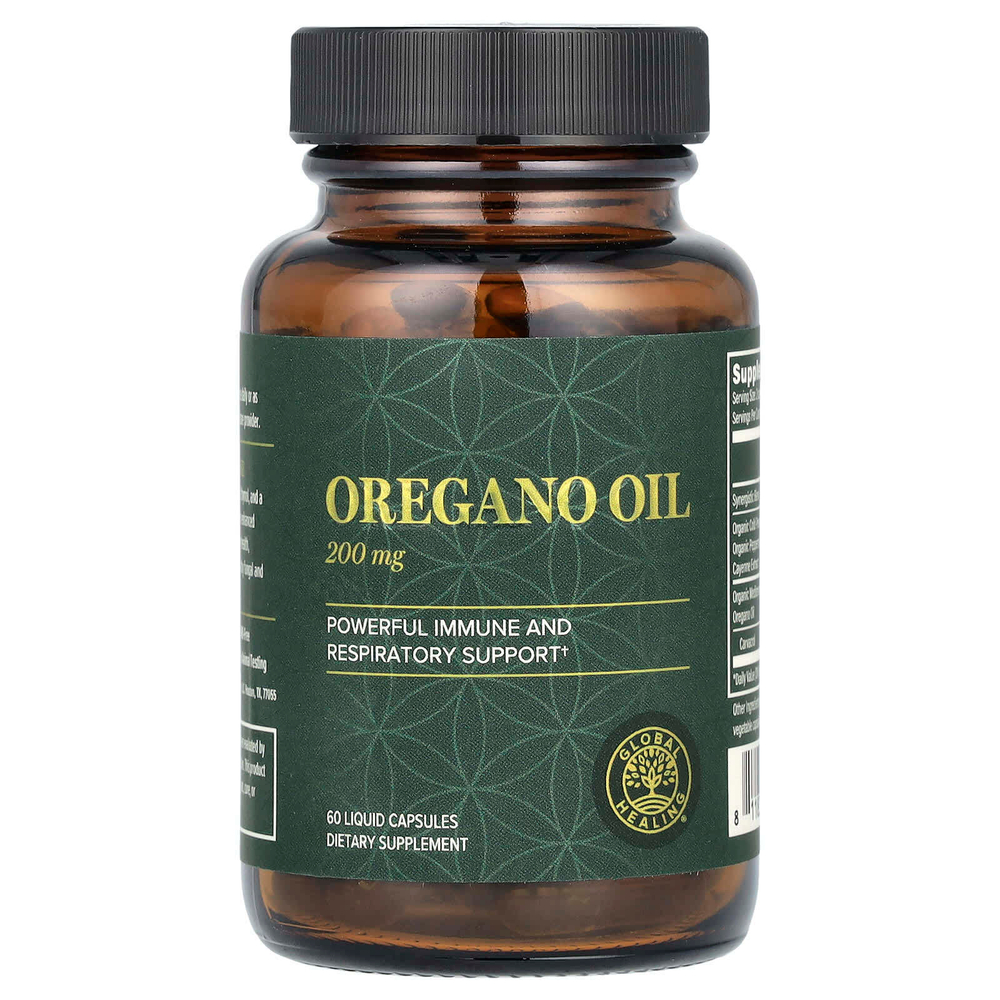 Global Healing, масло орегано, 60 капсул