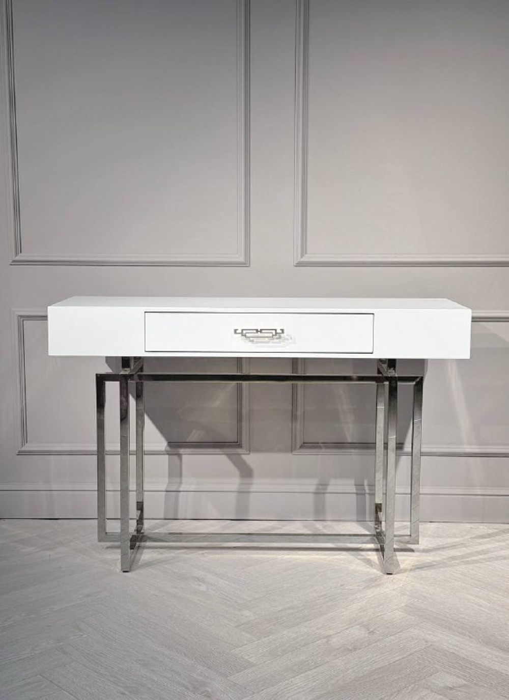 Стол-консоль Ist Casa Гарда-1, 120х40х76 см, белый, хром