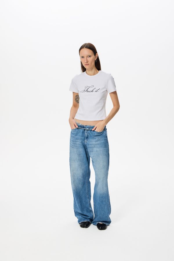 Футболка Slim Fit Fuck It белая - фото 2