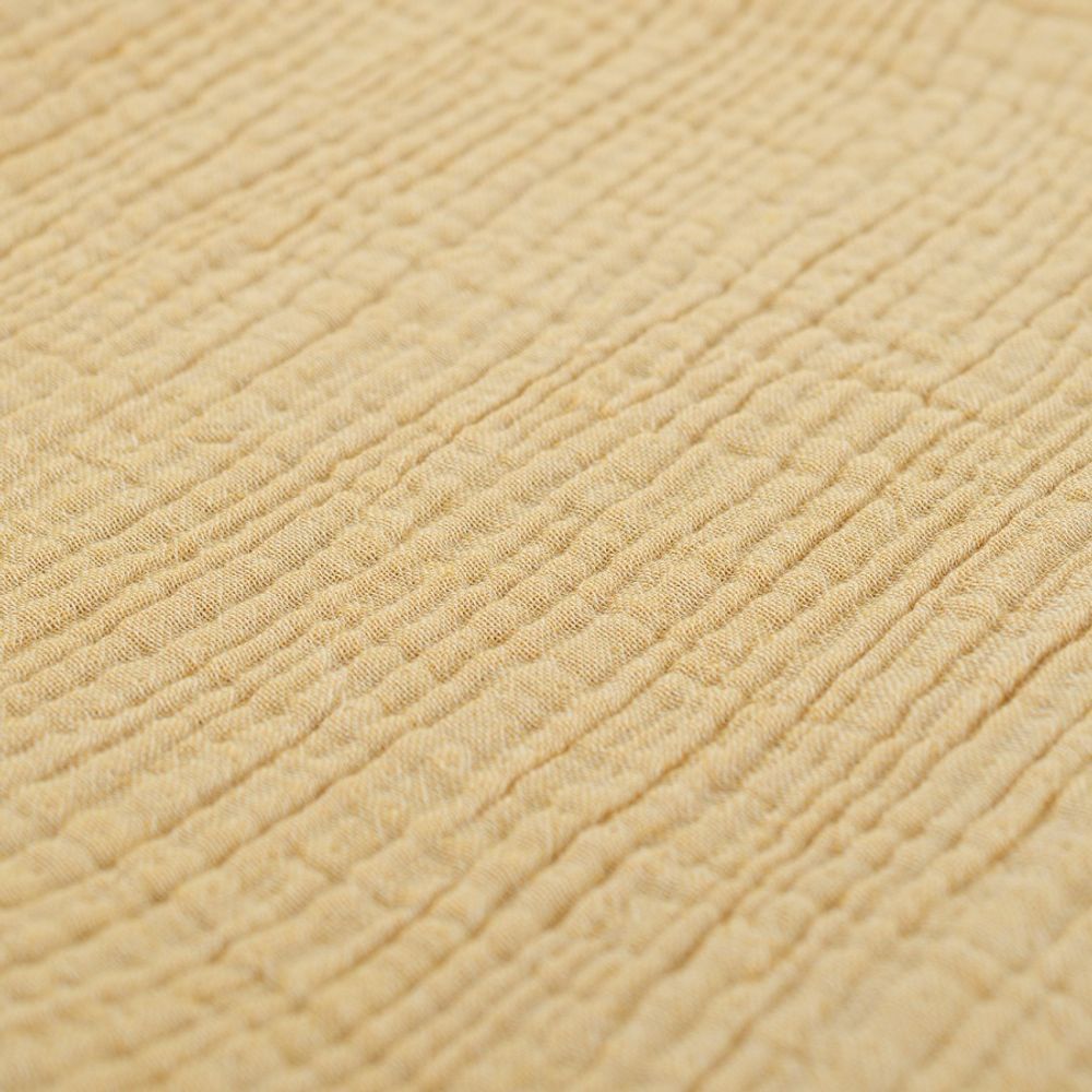 Одеяло из жатого хлопка горчичного цвета из коллекции Essential 90x120 см
