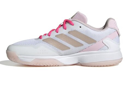 Детские теннисные кроссовки Adidas Ubersonic K - off white/silver metallic/powder plum