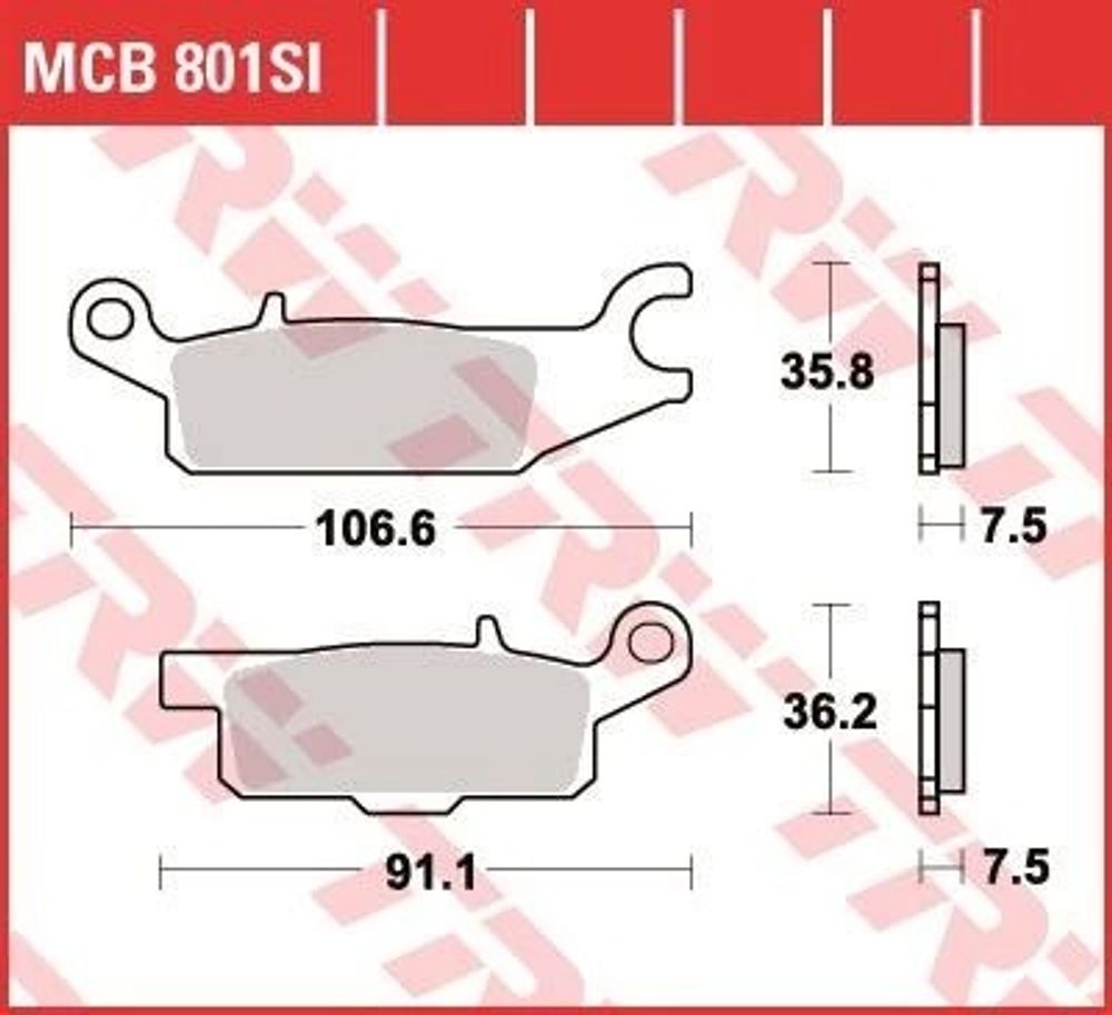 Колодки тормозные дисковые TRW MCB801SI