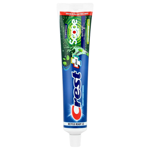 Crest, Plus, Scope, Outlast + Whitening, зубная паста с фтором против кариеса, мята, 153 г (5,4 унции)