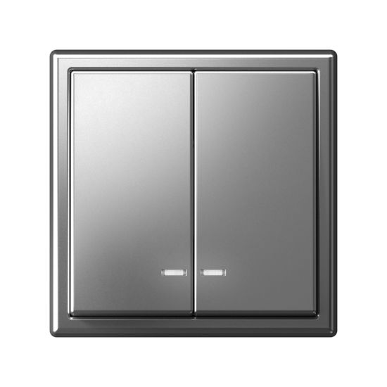 Выключатель 2-кл. ArtGallery (сх. 5а) 10AX с подсветкой механизм сталь SE GAL000953