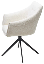 Стул М-City DISAUR Клаудс (Clouds) поворотный на поворотный на 360 градусов, Белый Wales 101, букле, Черный каркас