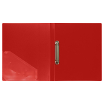 Папка на 2 кольцах А4 пластик, красная "Стандарт" (Стамм)