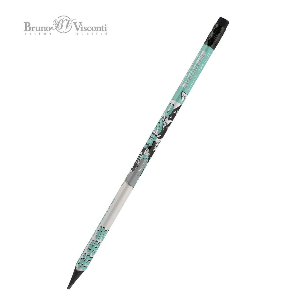 Карандаш ч/г с ластиком HB, пластиковый корпус "Manga Anime. City" (BrunoVisconti)