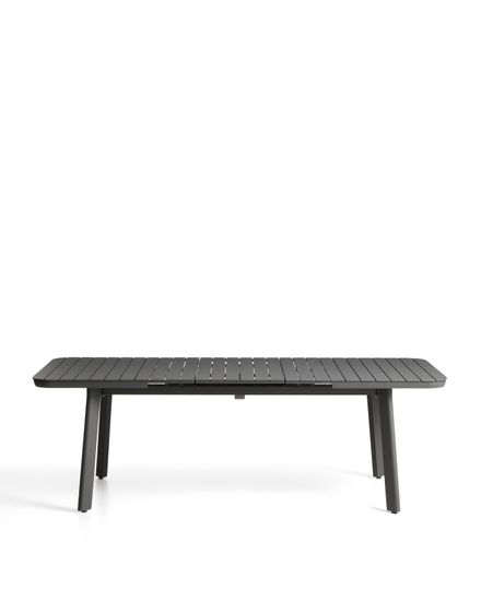 Раздвижной уличный стол Izola из алюминия с графитовой отделкой, 185 (235) x 100 см