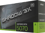 Видеокарта MSI NVIDIA  GeForce RTX 5070 RTX 5070 12G SHADOW 3X OC 12ГБ Shadow 3X, GDDR7, OC,  Ret
