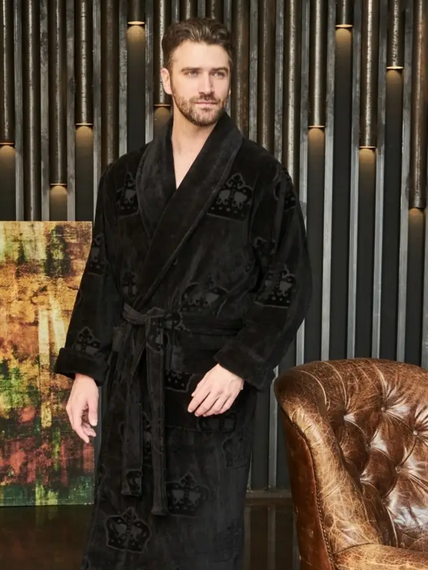 Халат мужской RICHARD без капюшона Черный POLENS Турция