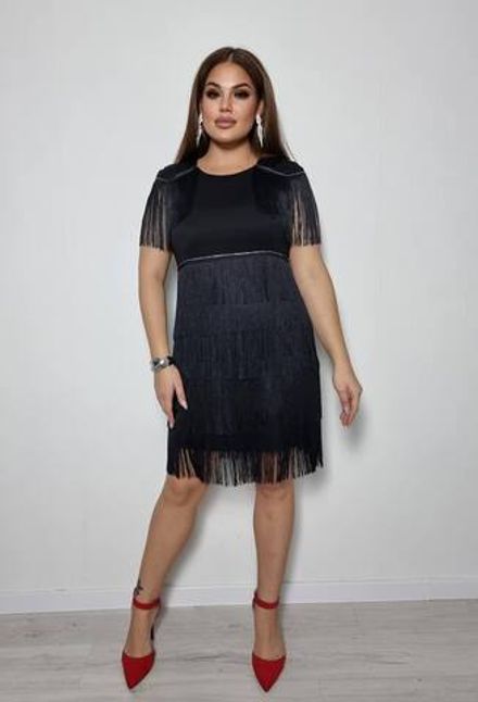 Платье с бахромой 03309 Фабрика Моды Фото 1