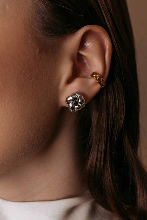 Серьги "Узелки" фактурные