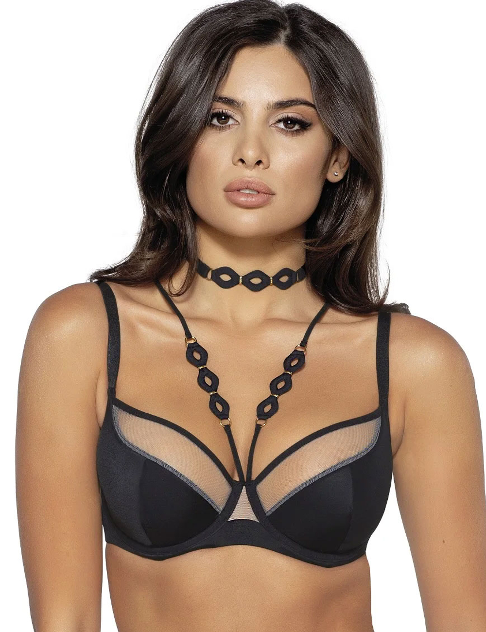 Бюстгальтер полумягкий Novika LEAH BLACK N02 PU