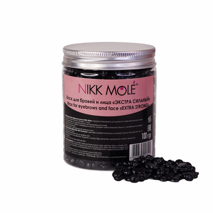Воск Nikk Mole для бровей и лица черный  «Экстра сильный»  (в гранулах), 100г