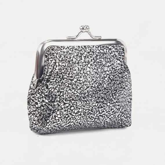 Кошелёк на фермуаре, цвет серебристый