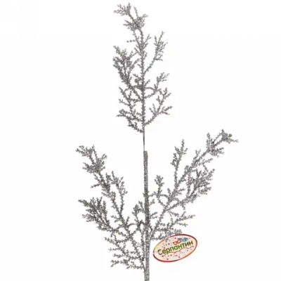 Ветка хвойная «Очарование» 55 см, Серебро