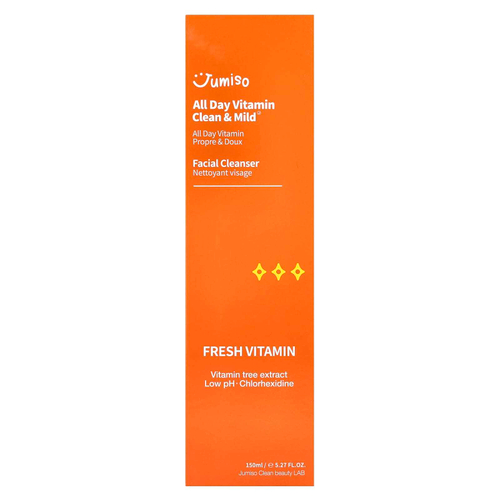 Jumiso, очищающее и мягкое очищающее средство для лица с витаминами на протяжении всего дня, 150 мл (5,27 жидк. унции)