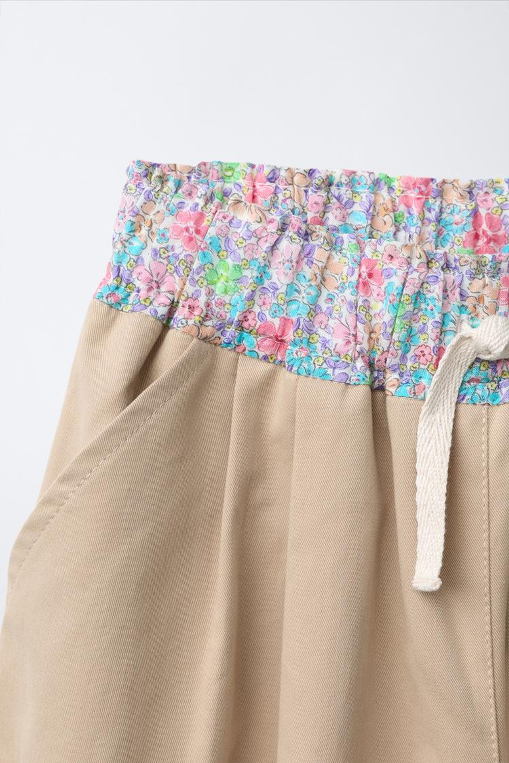 ZARA БРЮКИ BAGGY ЦВЕТОЧНЫЙ ПРИНТ, ХАКИ