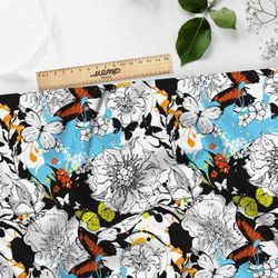 Ткань блэкаут цветочный креатив