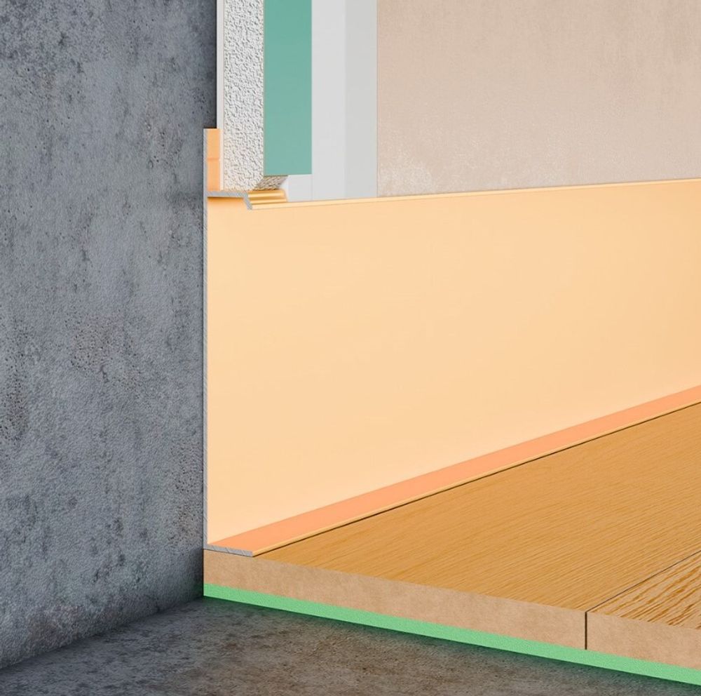 Плинтус скрытого монтажа Pro Design Universal 235 золото, 2700x14,5x100 мм