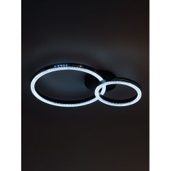 Светильник потолочный светодиодный ЭРА Модерн Bloom CLL-1-78W 3K-6K RC BK с ДУ черный