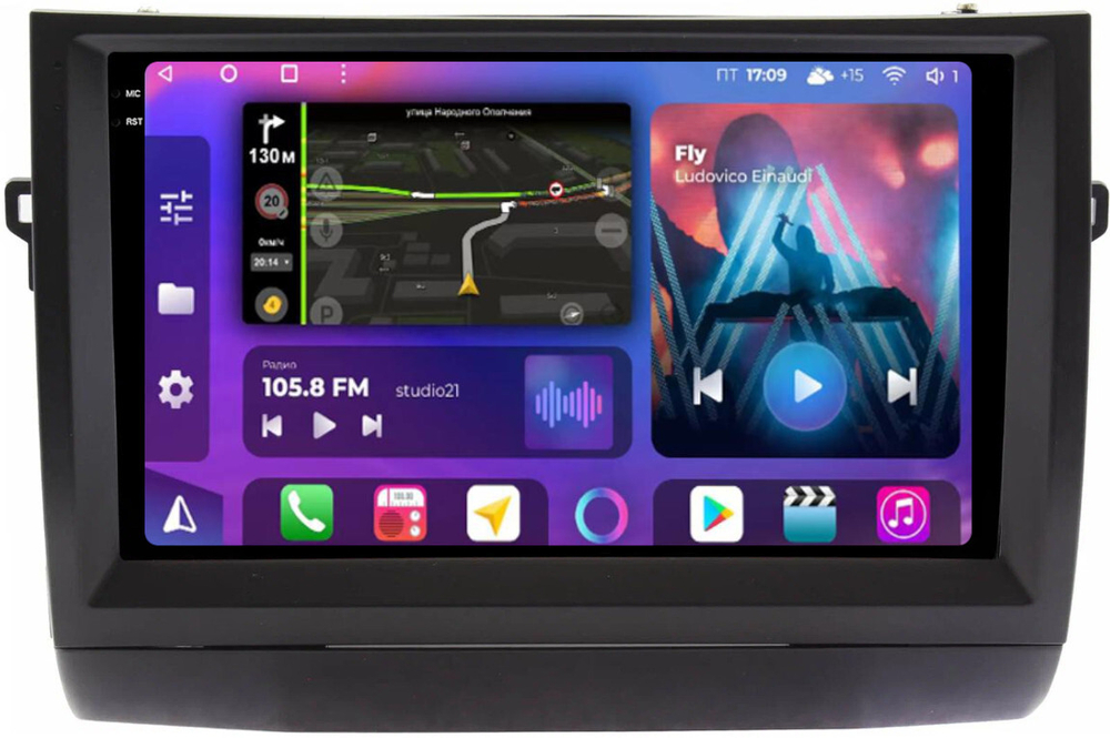 Магнитола для Toyota Prius 20 2003-2011 (вниз, авто с JBL) - FarCar 9613F1 на Android 13, QLED+2K, TS10, CarPlay, 4G SIM-слот