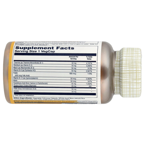 Solaray, комплекс витаминов группы B 50, 100 капсул VegCap