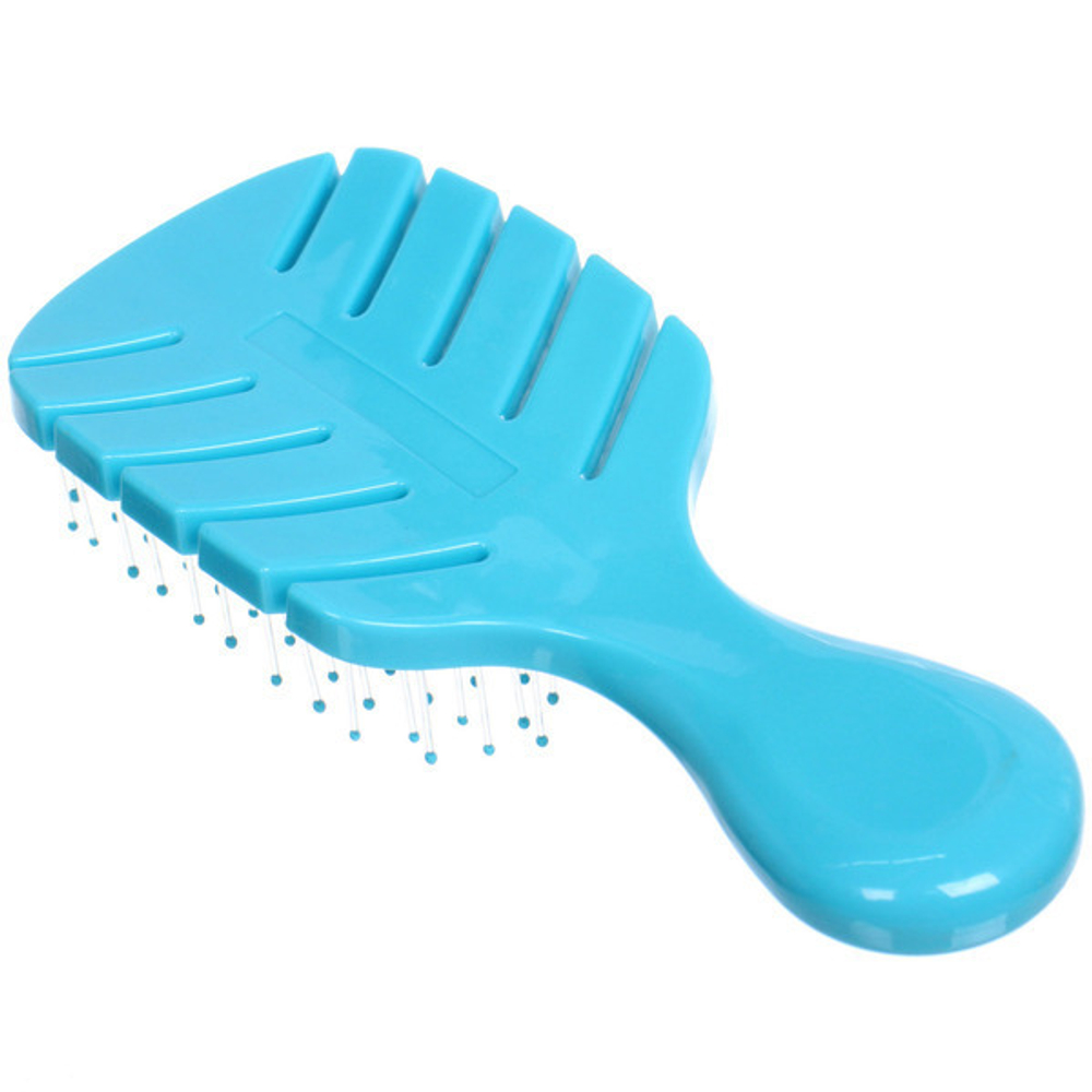 Расческа массажная продувная «ЛОТОС», цвет голубой, 6,3*14см (пластиковая коробка)