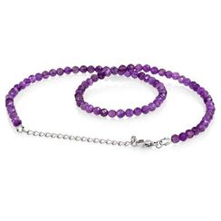 Чокер из камней аметиста ограненного 4 мм