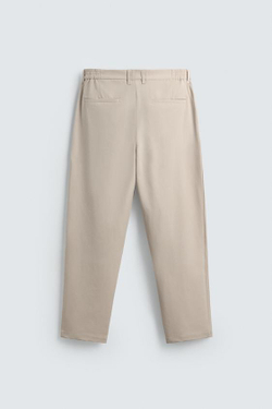 ZARA БРЮКИ REGULAR FIT КОМФОРТНОЙ ПОСАДКИ, БЕЖЕВЫЙ